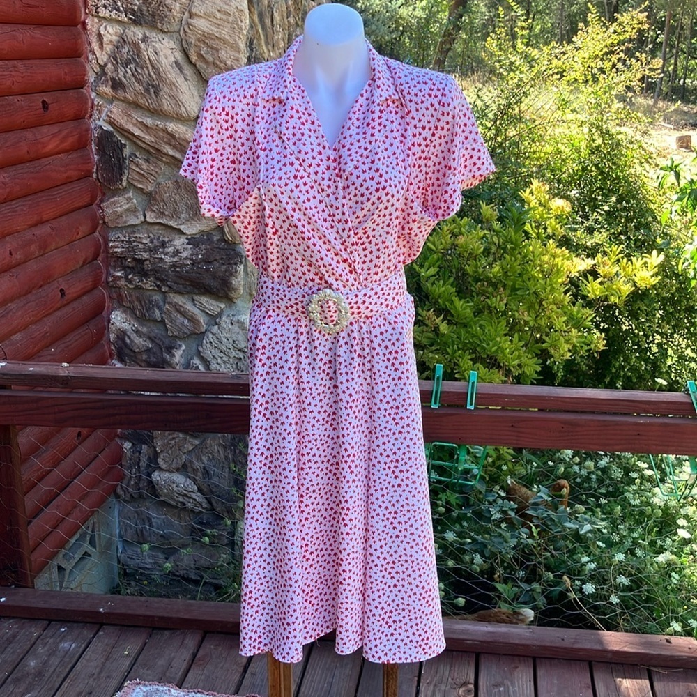 Vintage 1980’s John Richard sexy styled dress with matching belt size 10 Petite